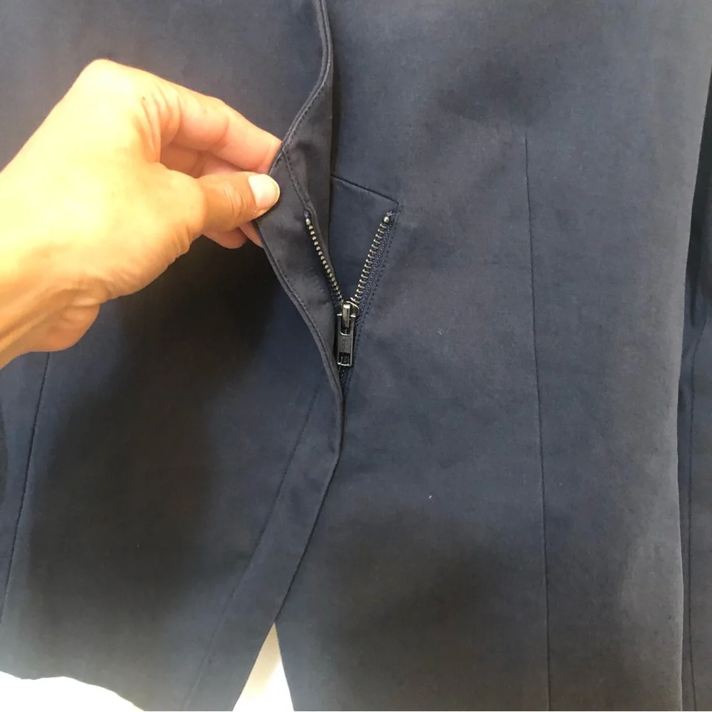 WOMENS THEORY BLACK LANISO FOSTERED ASYMMETRICAL ZIP BLAZER SZ 6 - Picture 3 of 10